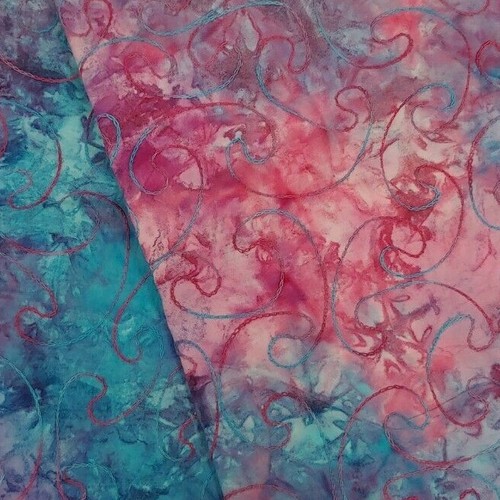 Embroidered cotton batik - embroidered,
