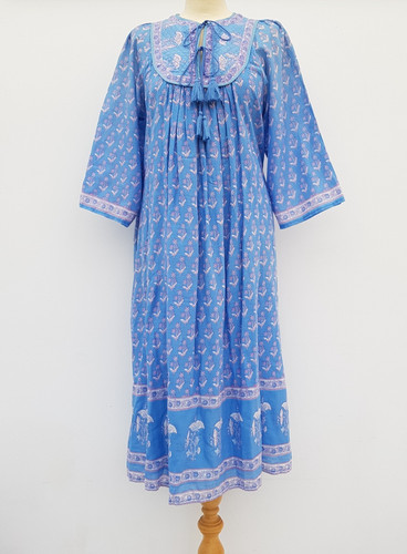 Antik batik blue floral - batik, floral,